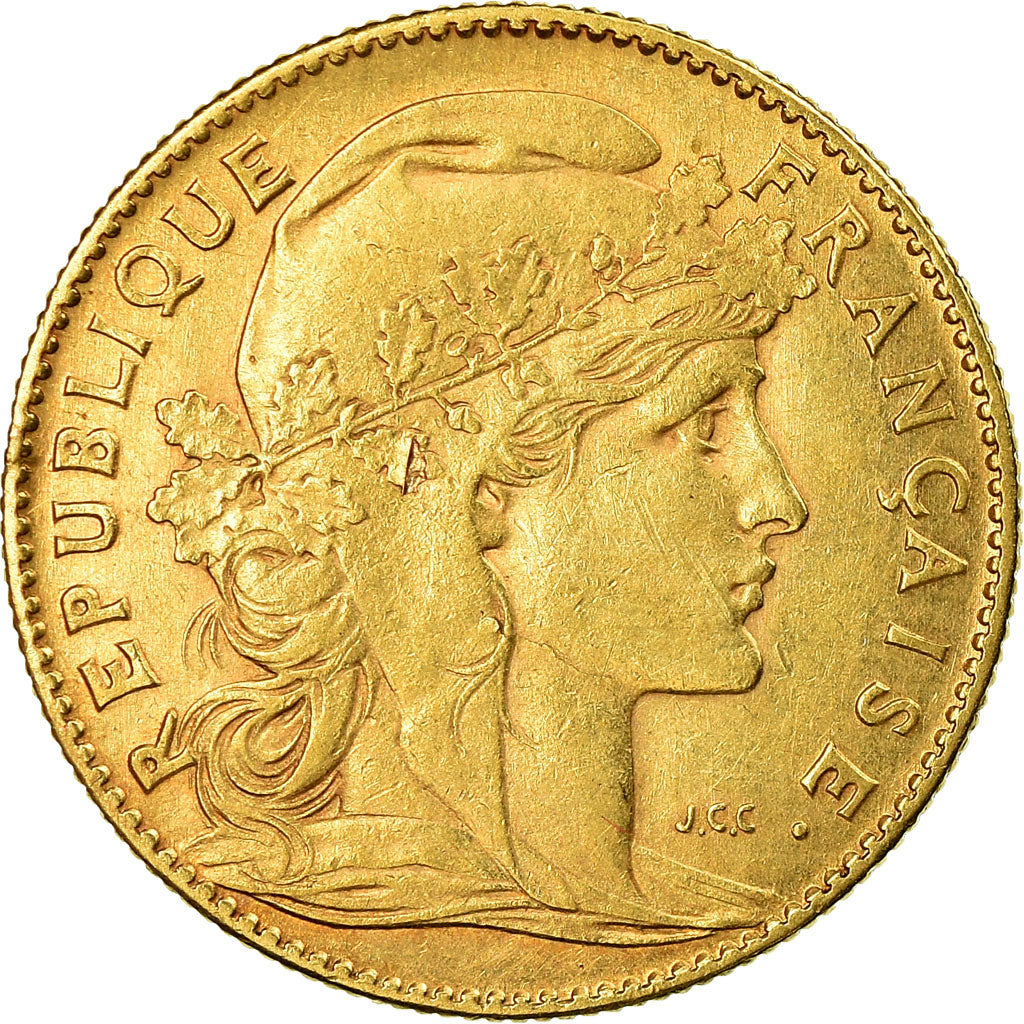 Moneta, Francja, Marianne, 10 Francs, 1906, Paris, EF(40-45), Złoto, KM:846
