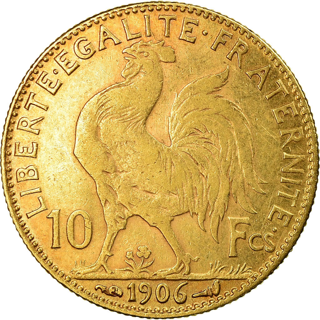 Moneta, Francja, Marianne, 10 Francs, 1906, Paris, EF(40-45), Złoto, KM:846