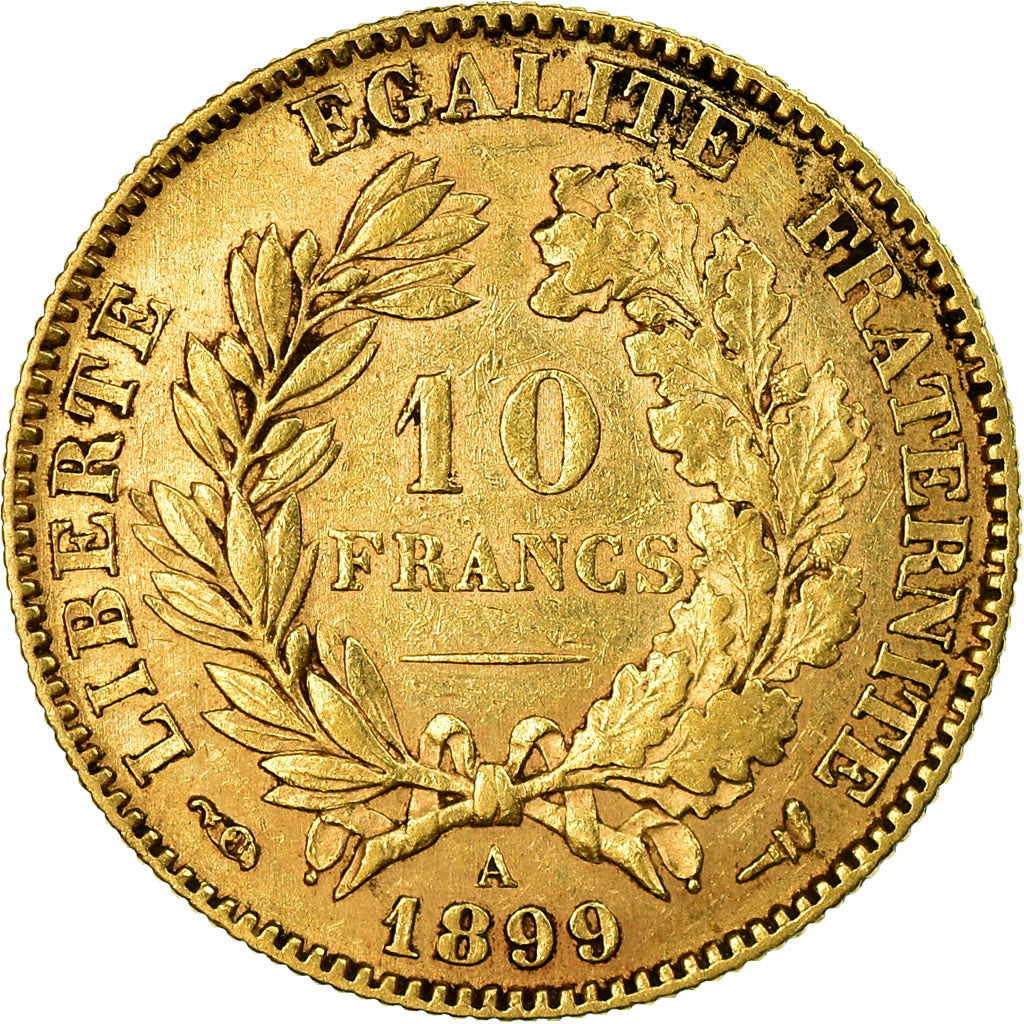 Coin, France, Cérès, 10 Francs, 1899, Paris, EF(40-45), Gold, KM:830