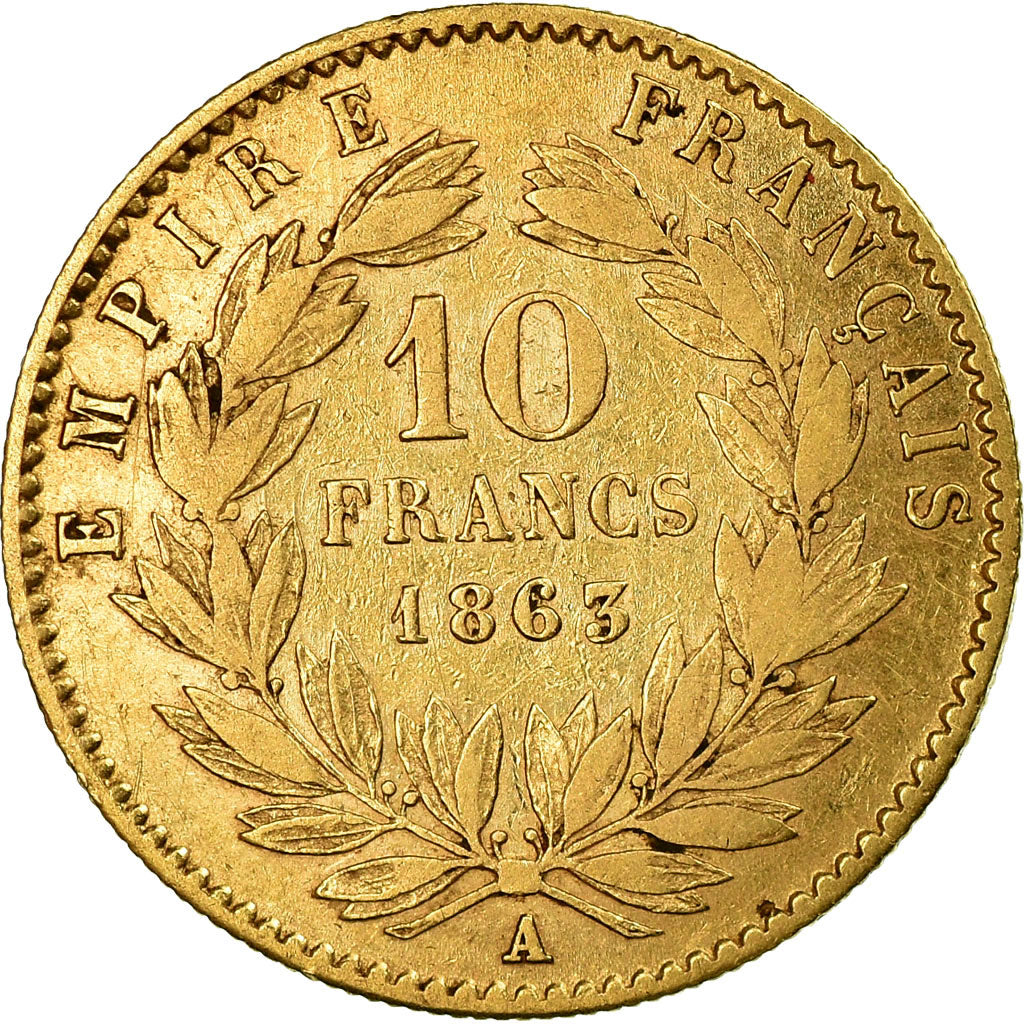 Munten, Frankrijk, Napoleon III, Napoléon III, 10 Francs, 1863, Paris, FR