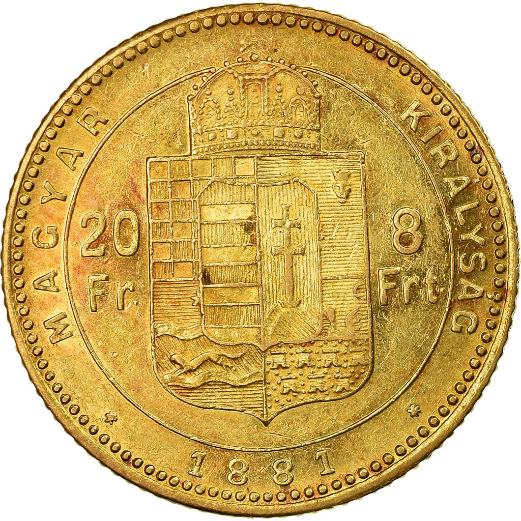 Munten, Hongarije, Franz Joseph I, 8 Forint 20 Francs, 1881, Kormoczbanya, UNC-