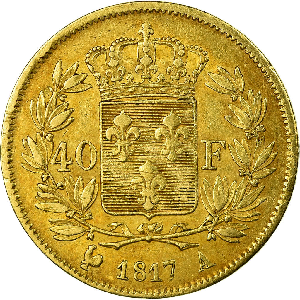 Coin, France, Louis XVIII, 40 Francs, 1817, Paris, EF(40-45), Gold, KM 713.1