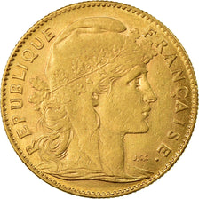 Moneda, Francia, Marianne, 10 Francs, 1911, Paris, MBC, Oro, KM:846