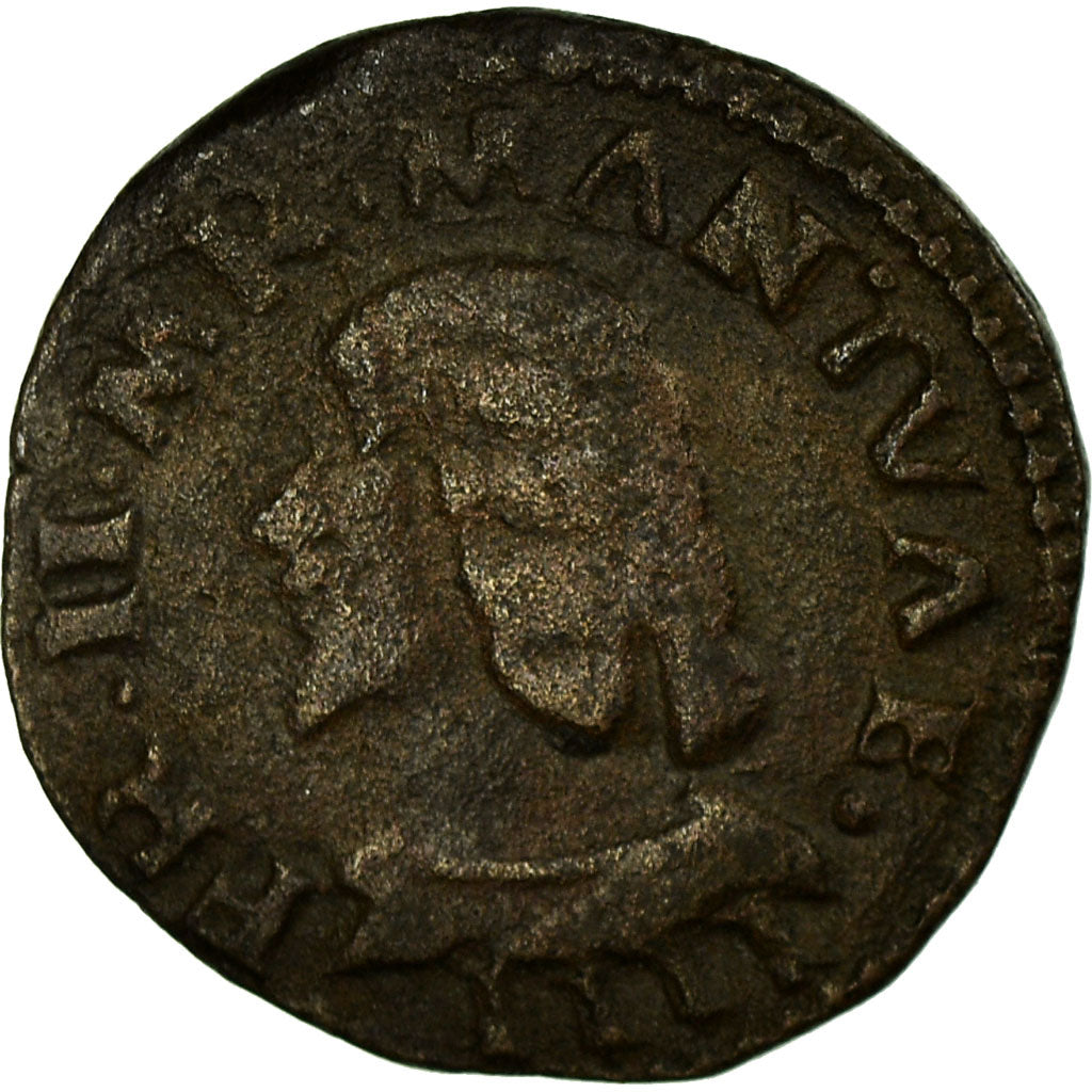 Moneda, Estados italianos, Françis II Gonzague, Quattrino, Mantua, MBC, Cobre