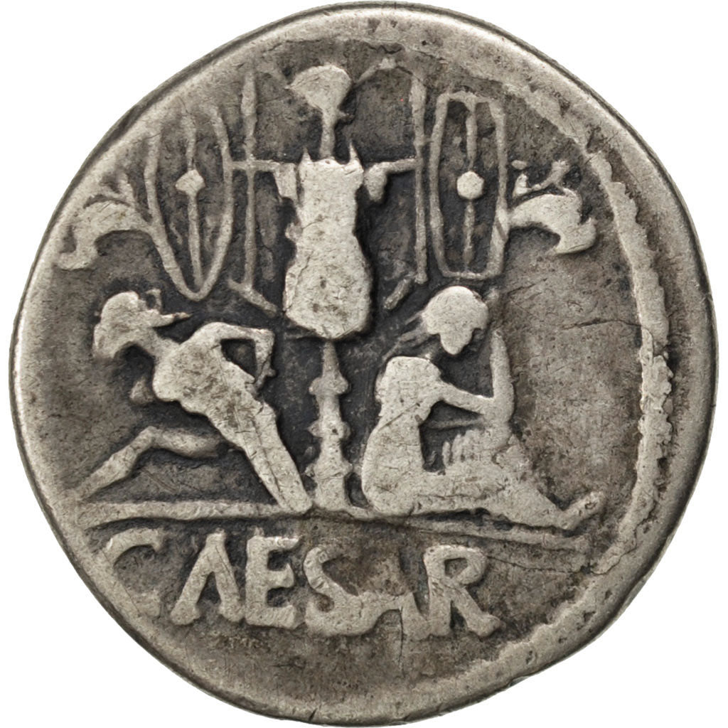 Julius Caesar, Denarius, VF(30-35), Silver, Babelon #12, 2.50
