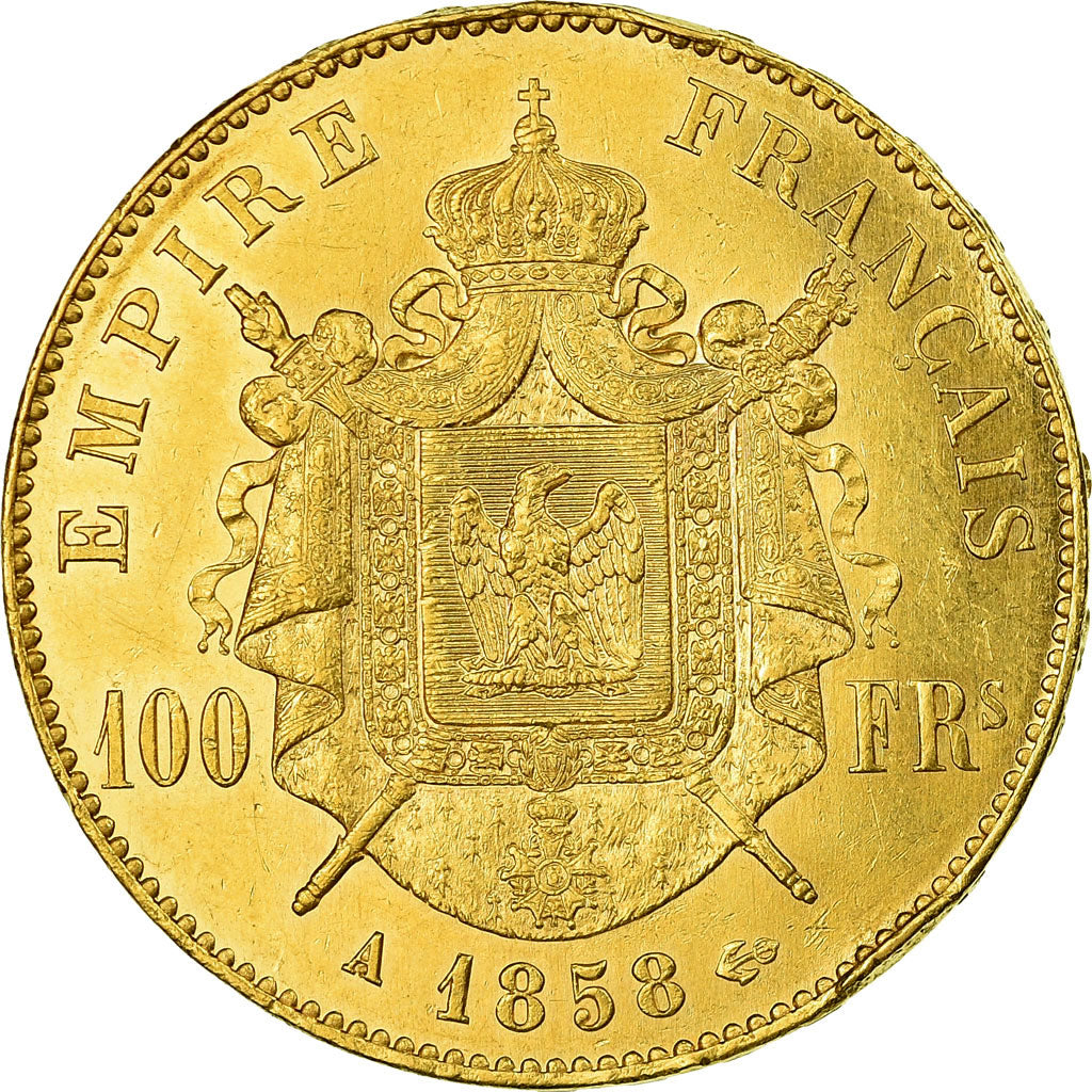 Monnaie, France, Napoleon III, Napoléon III, 100 Francs, 1858, Paris, TTB+, Or