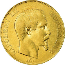 Moneda, Francia, Napoleon III, Napoléon III, 50 Francs, 1857, Paris, MBC+, Oro