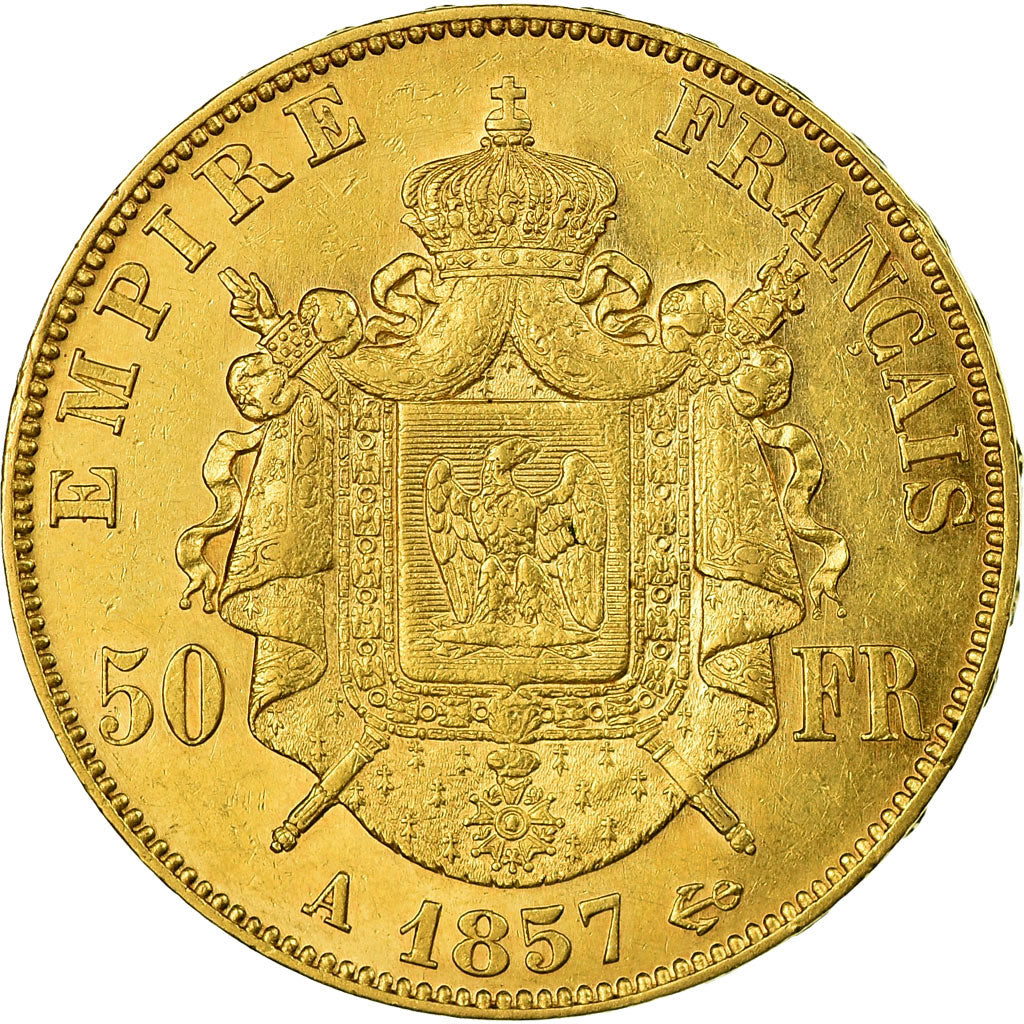 Moneta, Francia, Napoleon III, Napoléon III, 50 Francs, 1857, Paris, SPL-, Oro