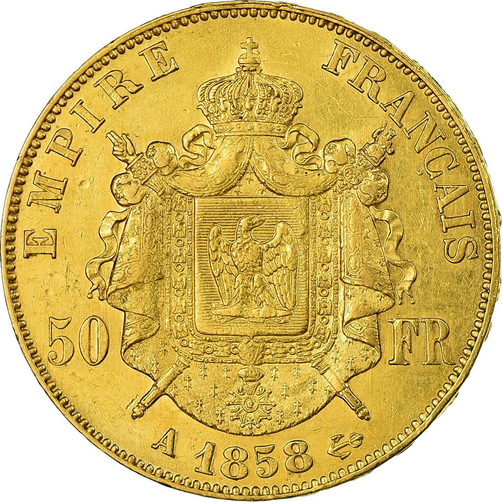 Munten, Frankrijk, Napoleon III, Napoléon III, 50 Francs, 1858, Paris, ZF+