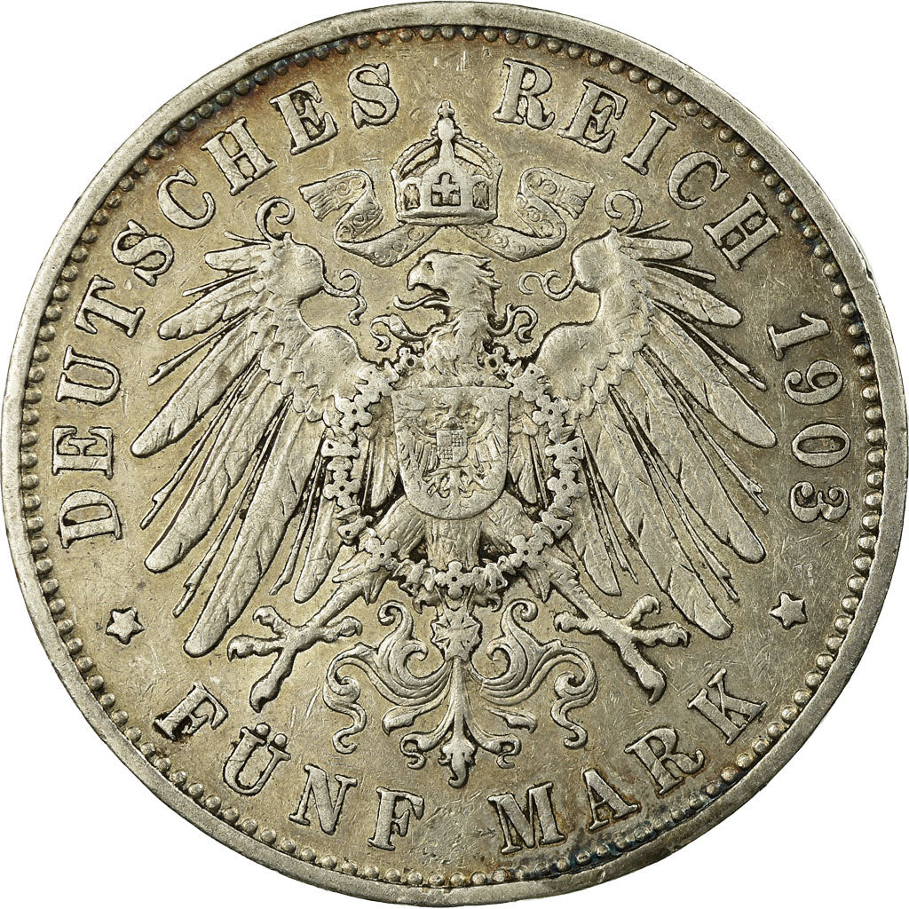 Coin, German States, SAXONY-ALBERTINE, Georg, 5 Mark, 1903, Muldenhütten