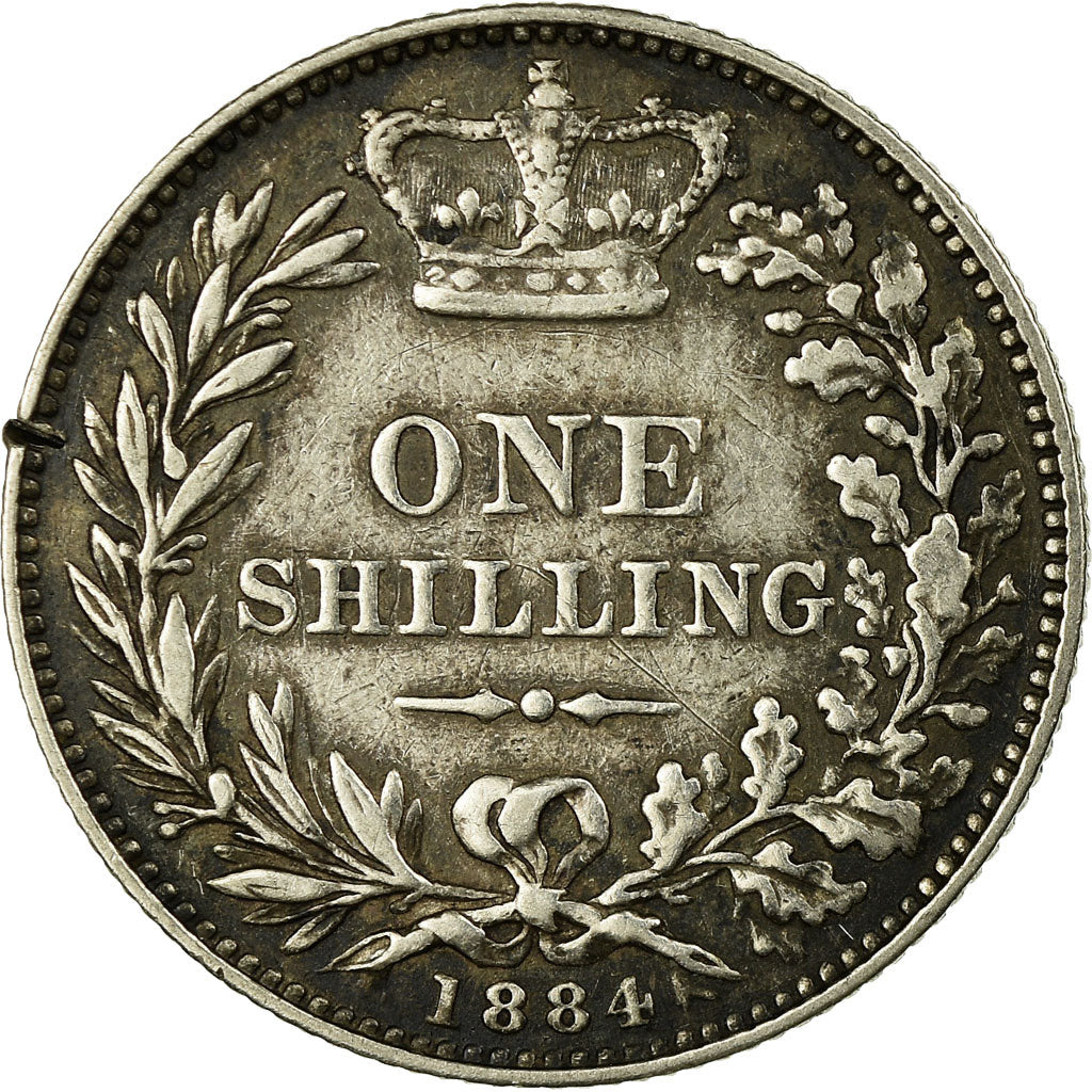 Coin, Great Britain, Victoria, Shilling, 1884, VF(30-35), Silver, KM:734.4