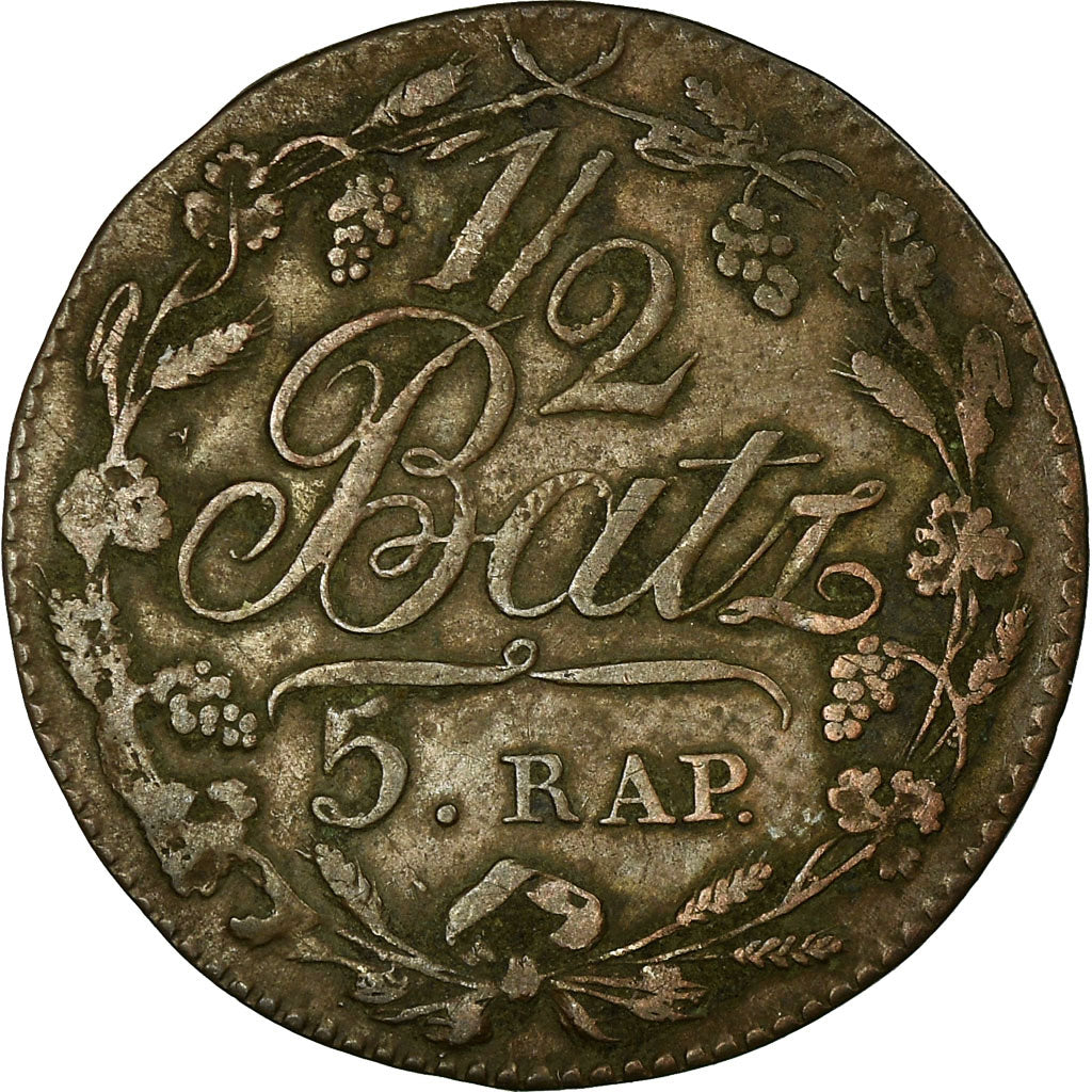 Coin, SWISS CANTONS, VAUD, 1/2 Batzen-5 Rappen, 1811, EF(40-45), Billon, KM:6