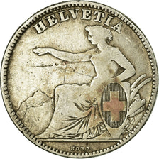Coin, Switzerland, 2 Francs, 1862, Bern, VF(20-25), Silver, KM:10a