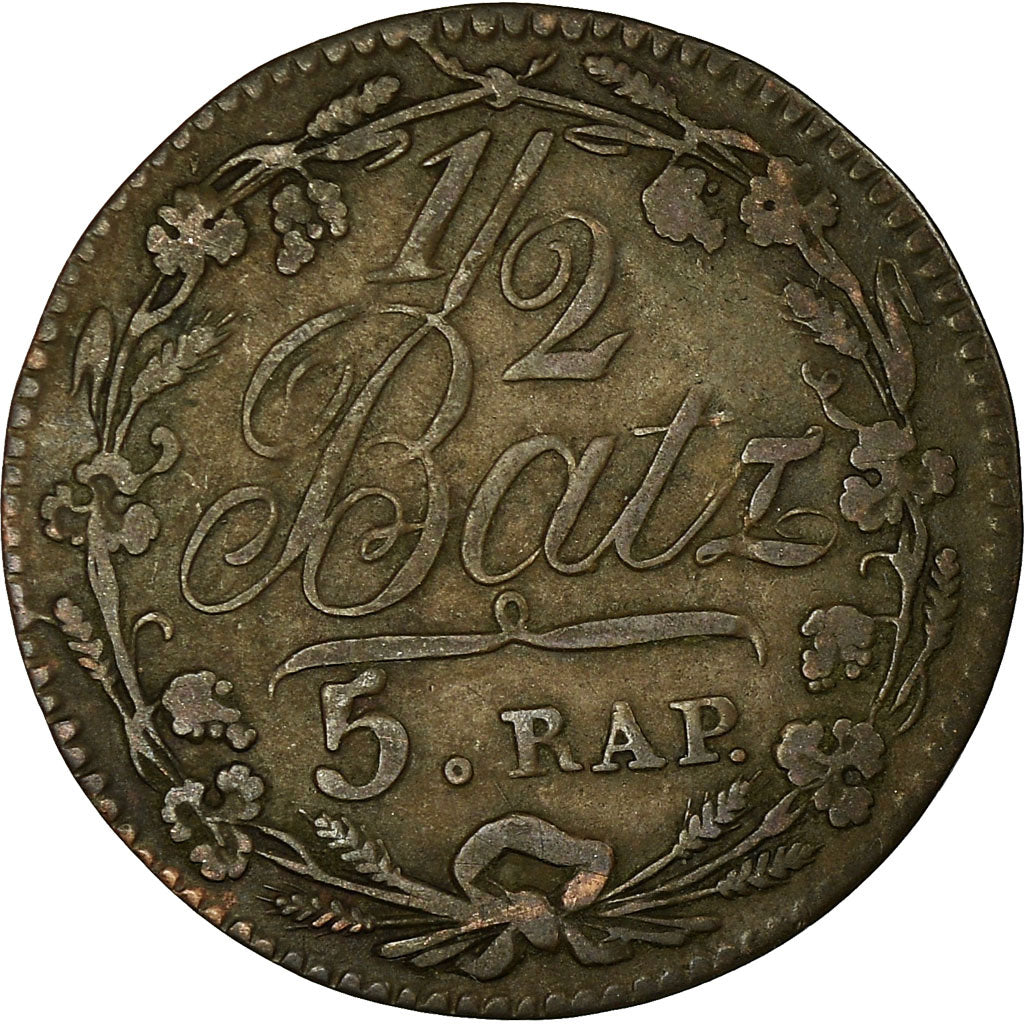 Coin, SWISS CANTONS, VAUD, 1/2 Batzen-5 Rappen, 1809, EF(40-45), Billon, KM:6