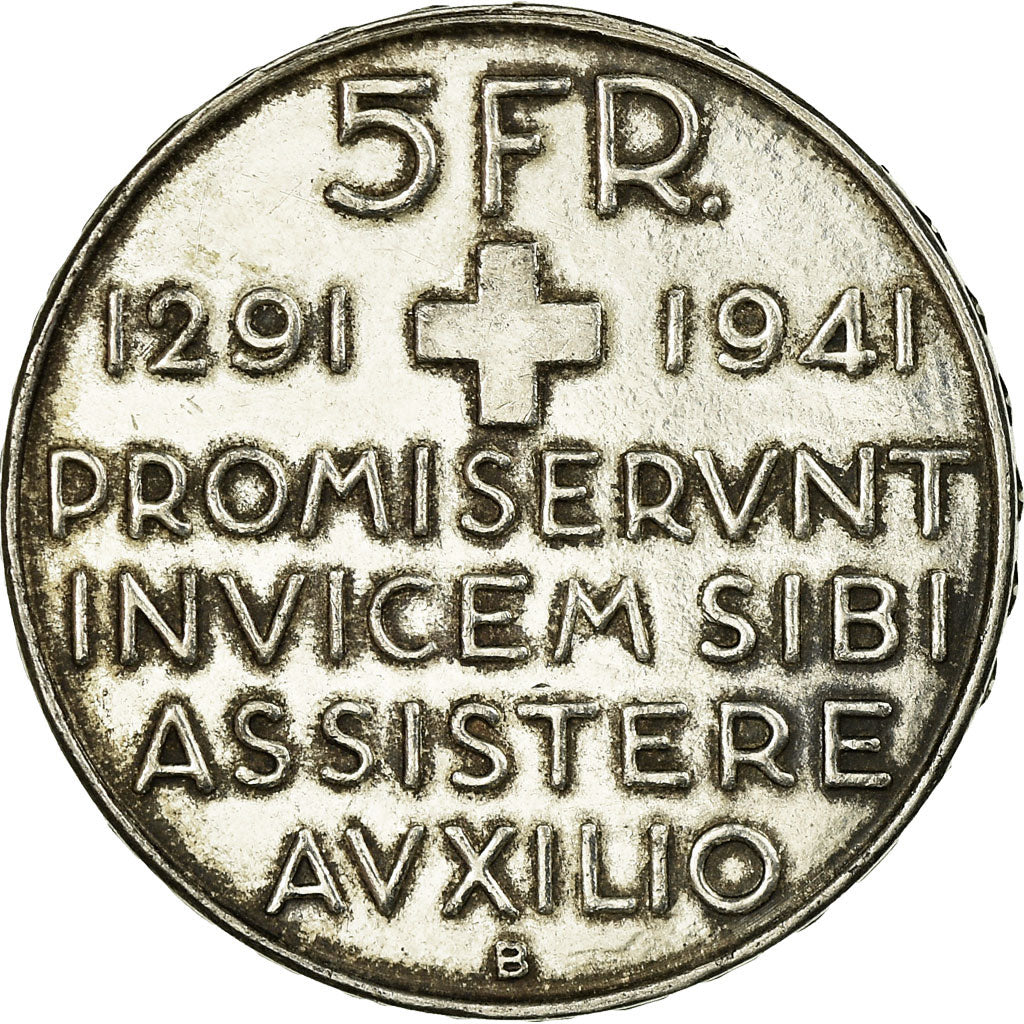 Coin, Switzerland, 5 Francs, 1941, Bern, AU(55-58), Silver, KM:44