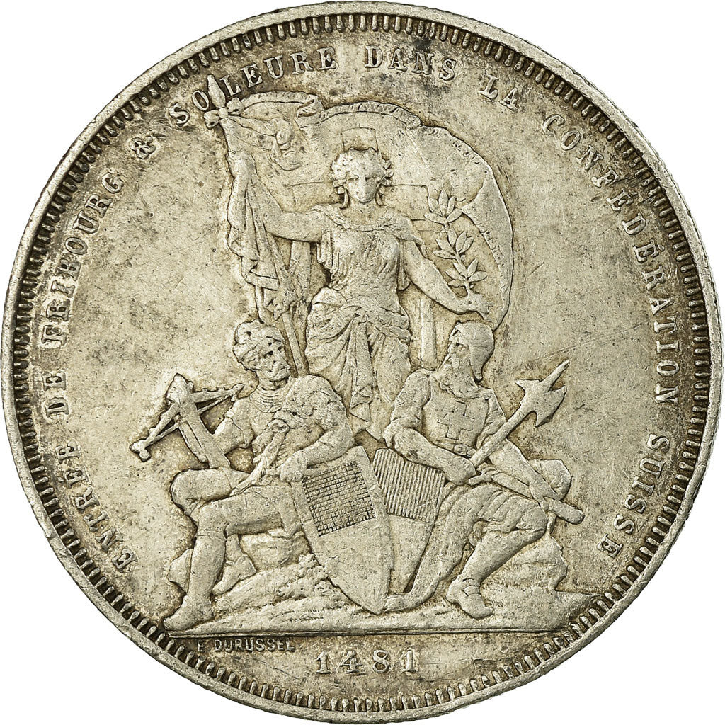 Coin, Switzerland, 5 Francs, 1881, VF(30-35), Silver, KM:S15