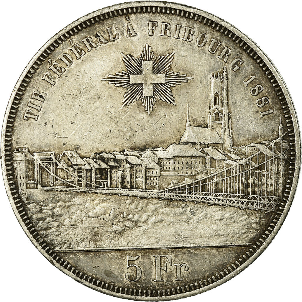 Coin, Switzerland, 5 Francs, 1881, VF(30-35), Silver, KM:S15