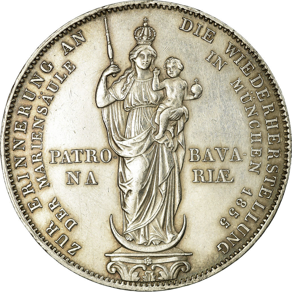 Moneta, Stati tedeschi, BAVARIA, Maximilian II, 2 Gulden, 1855, Munich, BB+