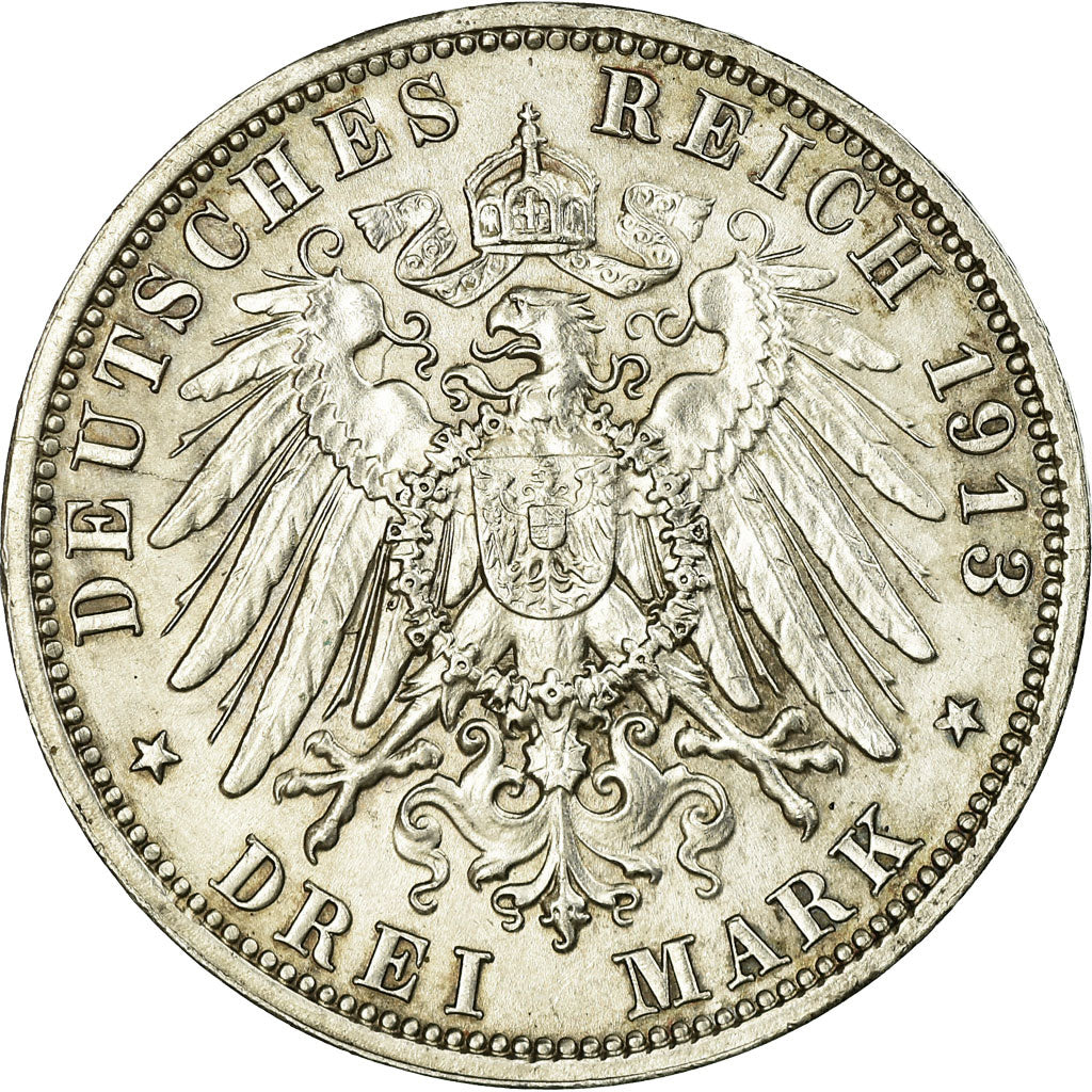 Coin, German States, SAXONY-ALBERTINE, Friedrich August III, 3 Mark, 1913