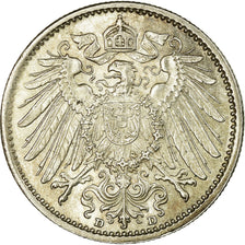 Coin, GERMANY - EMPIRE, Wilhelm II, Mark, 1914, Munich, MS(63), Silver, KM:14