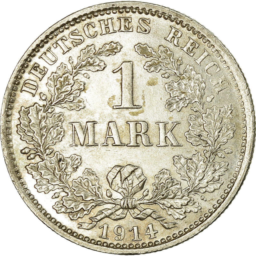 Coin, GERMANY - EMPIRE, Wilhelm II, Mark, 1914, Munich, MS(63), Silver, KM:14