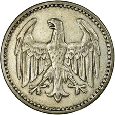 Coin, GERMANY, WEIMAR REPUBLIC, 3 Mark, 1924, Hamburg, EF(40-45), Silver, KM:43