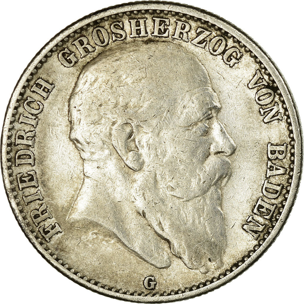 Moeda, Estados Alemães, BADEN, Friedrich I, 2 Mark, 1905, Stuttgart, EF(40-45)