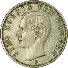 Munten, Duitse staten, BAVARIA, Otto, 2 Mark, 1904, Munich, ZF, Zilver, KM:913