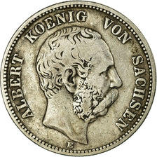 Münze, Deutsch Staaten, SAXONY-ALBERTINE, Albert, 2 Mark, 1876, Muldenhütten