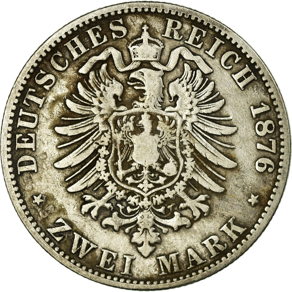 Coin, German States, SAXONY-ALBERTINE, Albert, 2 Mark, 1876, Muldenhütten