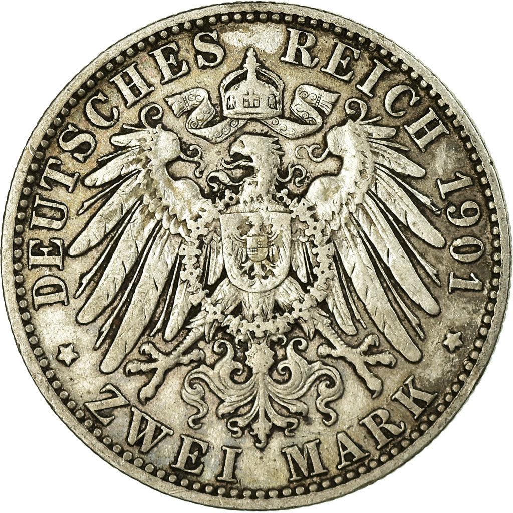 Coin, German States, SAXONY-ALBERTINE, Albert, 2 Mark, 1901, Muldenhütten