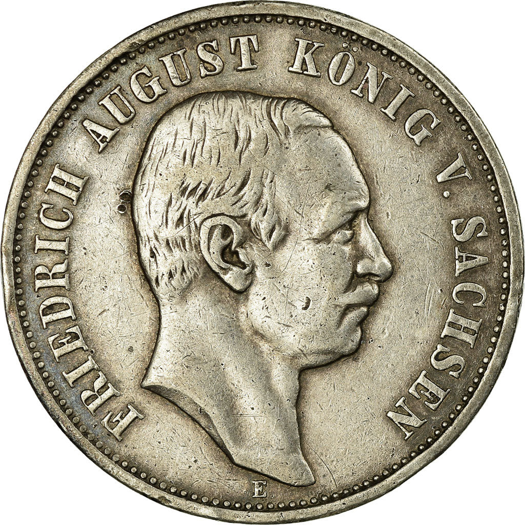 Coin, German States, SAXONY-ALBERTINE, Friedrich August III, 3 Mark, 1909