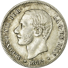 Coin, Spain, Alfonso XII, 2 Pesetas, 1882, Madrid, VF(30-35), Silver, KM:678.2