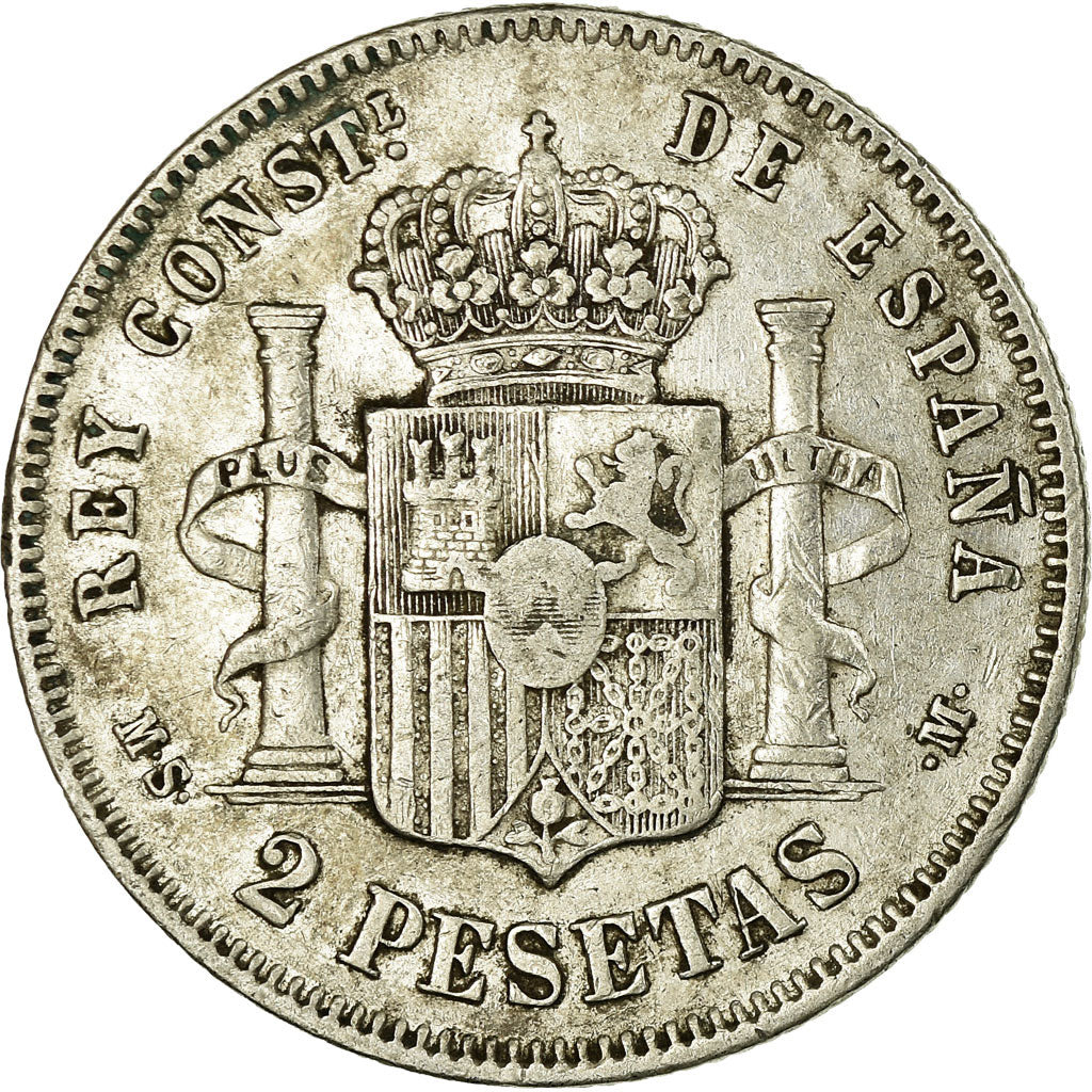 Coin, Spain, Alfonso XII, 2 Pesetas, 1882, Madrid, VF(30-35), Silver, KM:678.2
