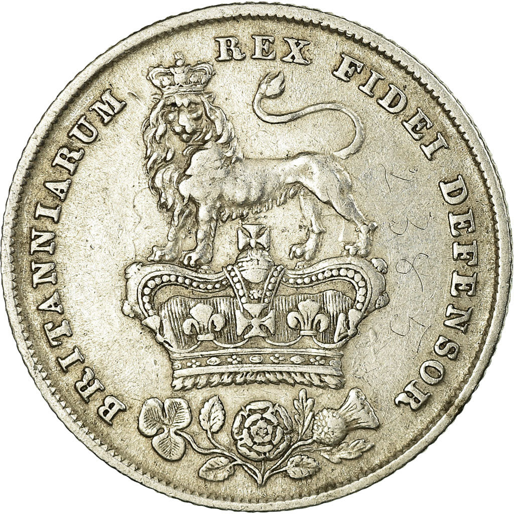 Coin, Great Britain, George IV, Shilling, 1826, VF(30-35), Silver, KM:694
