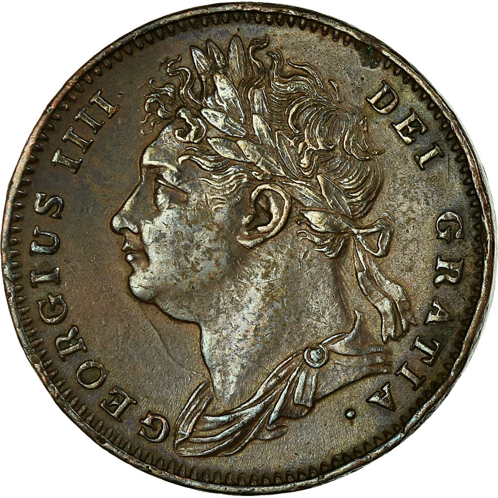 Coin, Great Britain, George IV, Farthing, 1826, London, AU(55-58), Copper
