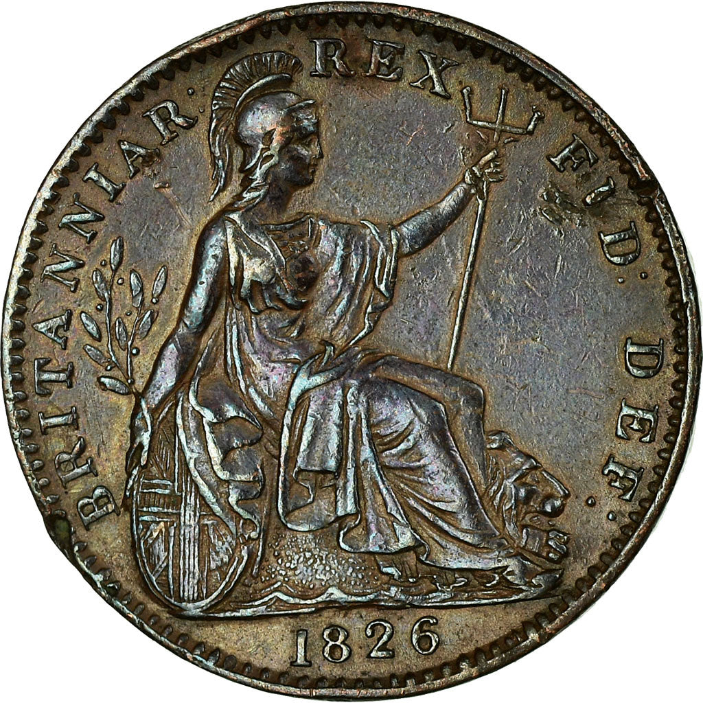 Coin, Great Britain, George IV, Farthing, 1826, London, AU(55-58), Copper