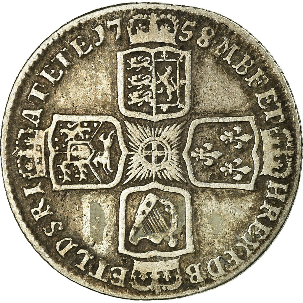 Coin, Great Britain, George II, Shilling, 1758, London, VF(30-35), Silver