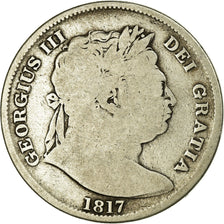 Coin, Great Britain, George III, 1/2 Crown, 1817, F(12-15), Silver, KM:672
