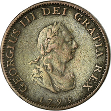 Coin, Great Britain, George III, Farthing, 1799, London, VF(30-35), Copper