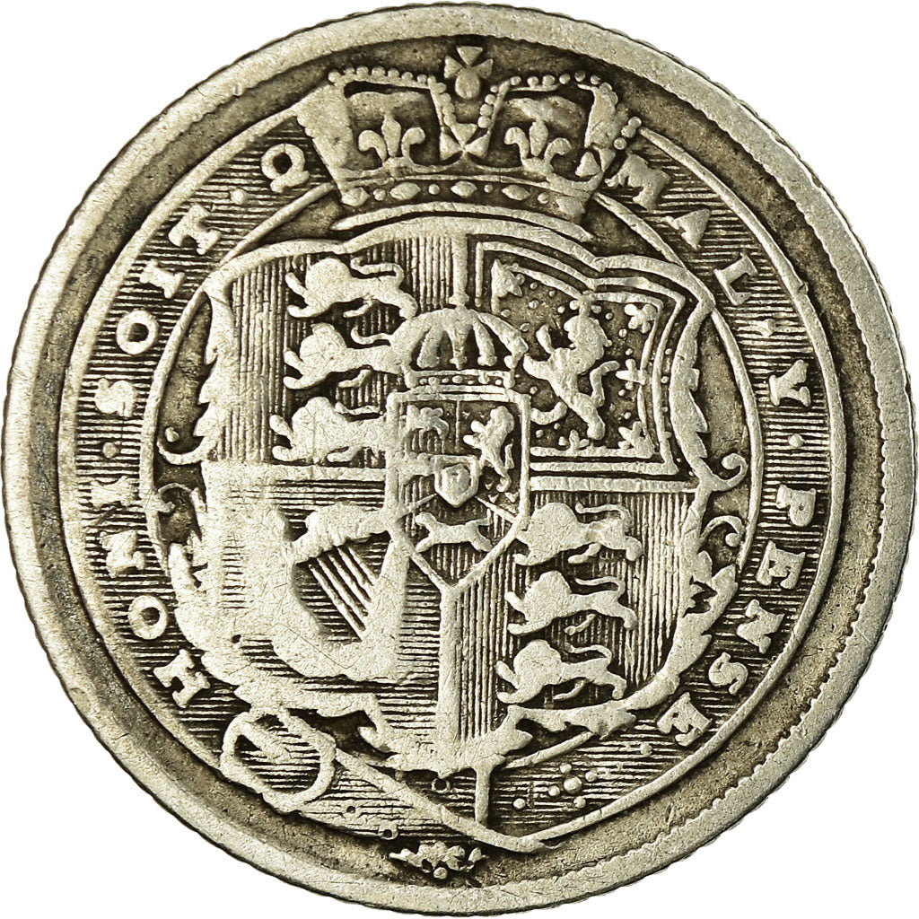 Coin, Great Britain, George III, 6 Pence, 1817, VF(20-25), Silver, KM:665