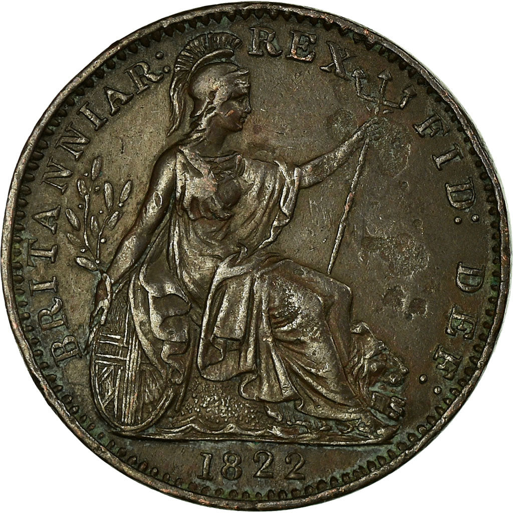 Moneta, Gran Bretagna, George IV, Farthing, 1822, SPL, Rame, KM:677