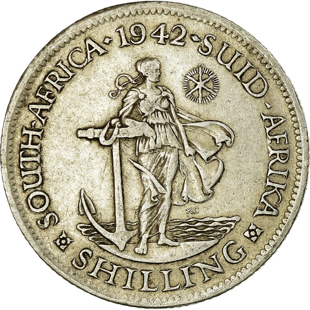 Coin, South Africa, George VI, Shilling, 1942, VF(30-35), Silver, KM:28