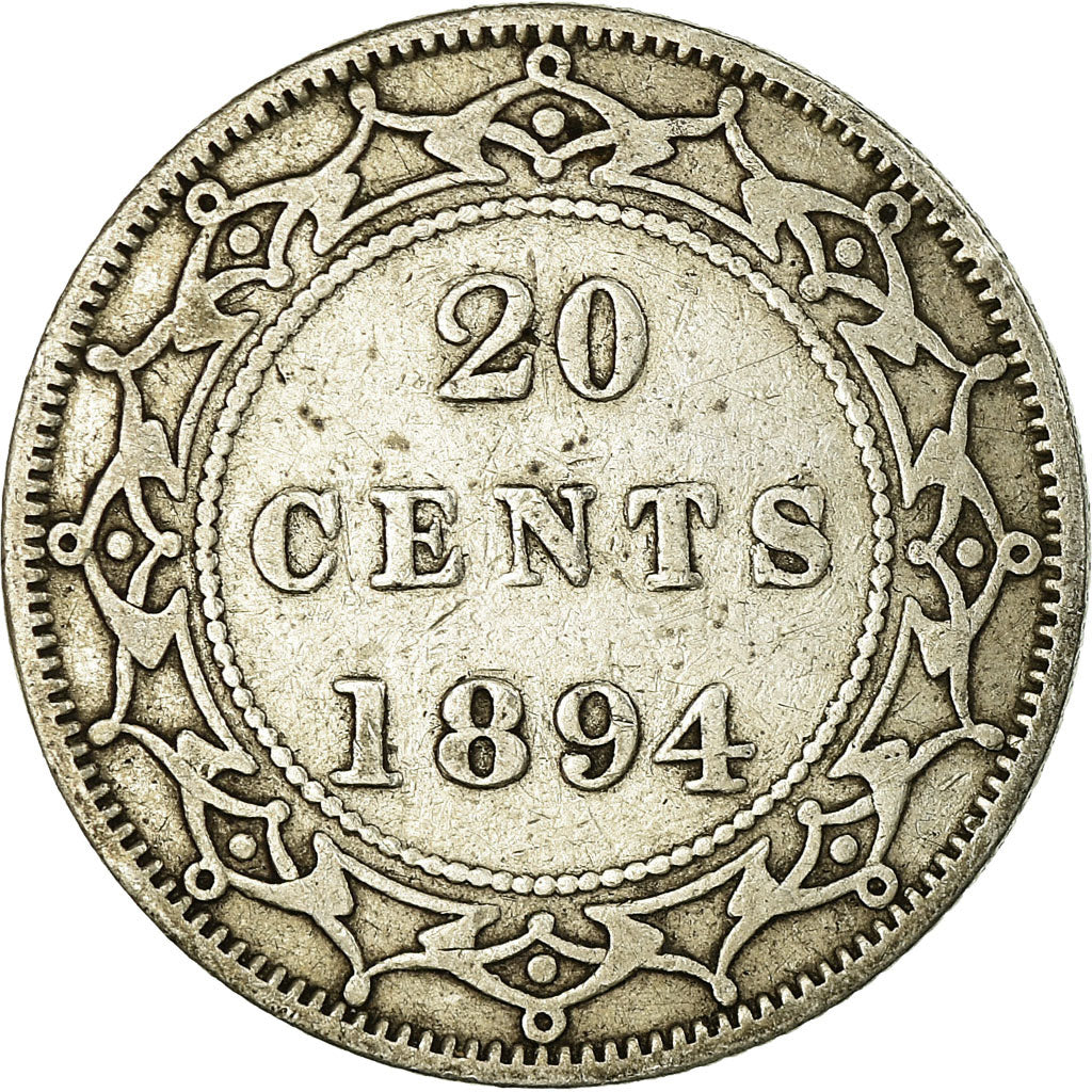 Coin, NEWFOUNDLAND, 20 Cents, 1894, VF(30-35), Silver, KM:4