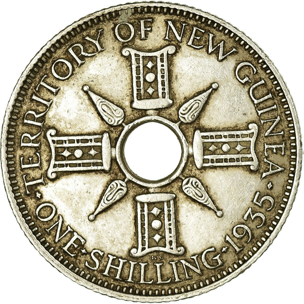 Coin, NEW GUINEA, George V, Shilling, 1935, AU(55-58), Silver, KM:5