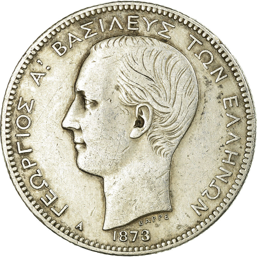 Coin, Greece, George I, 2 Drachmai, 1873, Paris, EF(40-45), Silver, KM:39