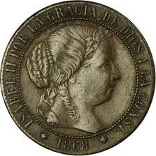 Moeda, Espanha, Isabel II, Centimo, 1868, Madrid, EF(40-45), Cobre, KM:633.1