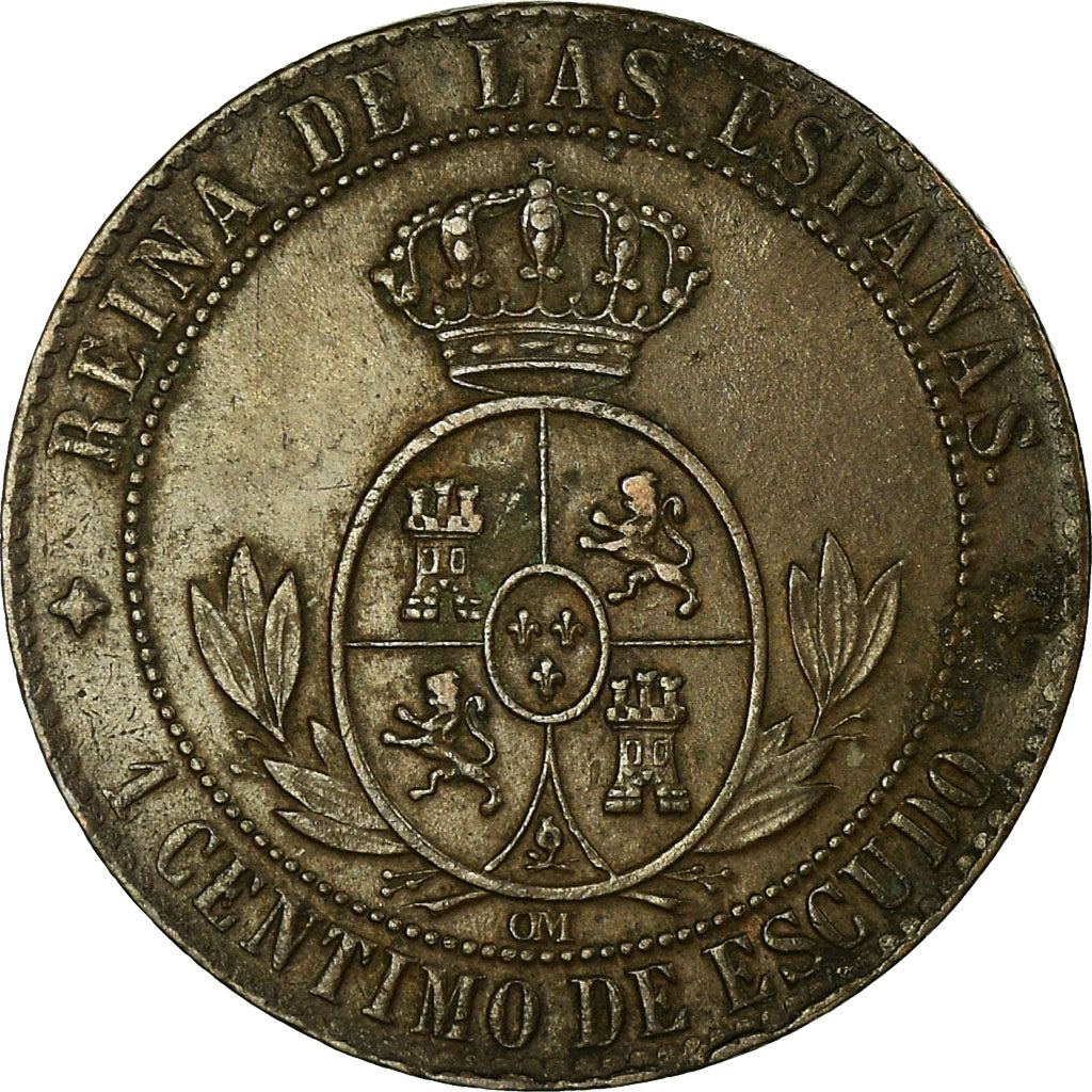 Coin, Spain, Isabel II, Centimo, 1868, Madrid, EF(40-45), Copper, KM:633.1
