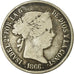 Munten, Spanje, Isabel II, 40 Centimos, 1866, FR+, Zilver, KM:628.2