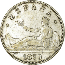 Coin, Spain, Provisional Government, 2 Pesetas, 1870, Madrid, VF(30-35), Silver